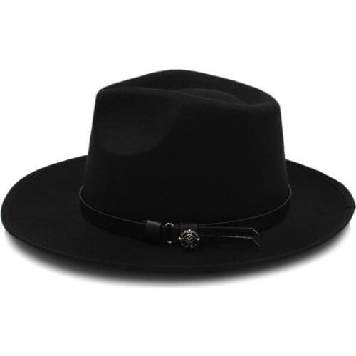2018 Fashion Women Men Felt Chapeu Feminino Fedora Hat Wide Brim Fascinator Jazz Hat Steampunk Sombrero Dad Hat Size 58CM