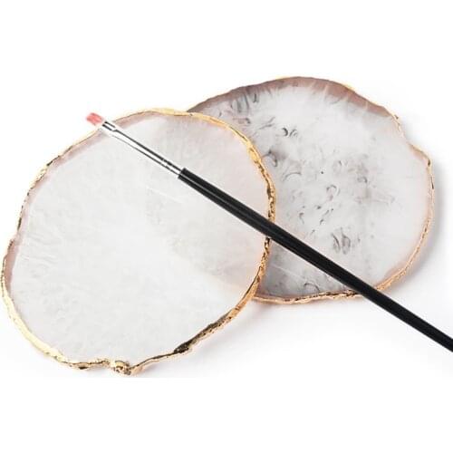 2021 Photographic Props Circular Natural Resin Agate Nail Art Gel Polish Color Palette Jewelry Display Board