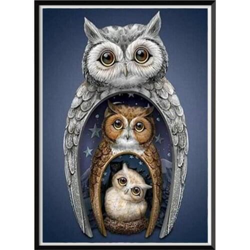 5D Diamond Painting Full Diamond Owl Round Diamond Mosaic Pattern Home Decoration DIY Handmade