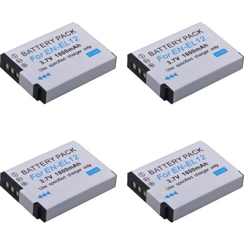 4x EN-EL12 EN EL12 ENEL12 Battery For Nikon Coolpix A900 AW130 AW120 S9900 S9500 W300 S9700 S9600 S9300 S6000 S8200 S8100 AW110