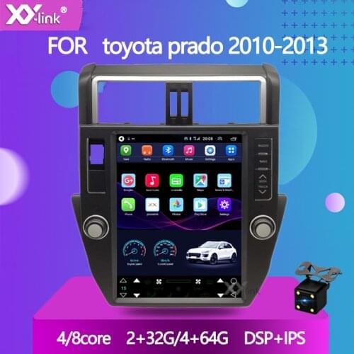Tesla style Android 10 Car Head Unit for Toyota Land Cruiser Prado 2010-2013 Tesla Vertical Touchscreen FA Radio Receiver 2din