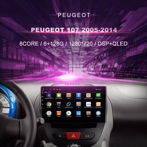 Car DVD For Peugeot 107 Car Radio Multimedia Video Player Navigation GPS Android 10.0 Double DIn