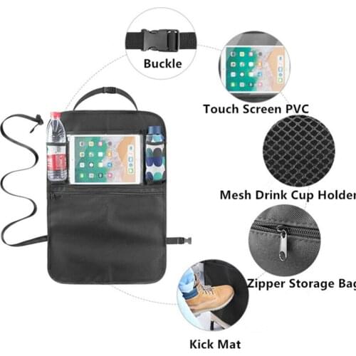 Car Styling Zipper Storage Bag Seat Organizer Tablet Holder Bag Car Drink Cup Holder Auto Accessories Car Organizer Backseat Bag