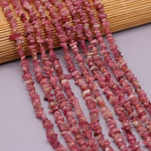 Genuine Natural Pink Tourmaline Stone Beads Irregular Gravel Chip Beads for DIY Charm Bracelet Necklace Jewelry Making Gift 15