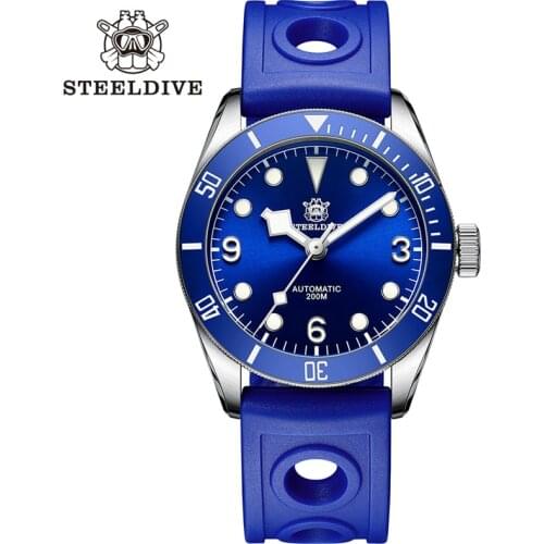 STEELDIVE 1958 Diver Watch Mens Automatic Self-Wind Mechanical NH35 316L Watch Sapphire BGW9 Luminous Water Resistant Watch