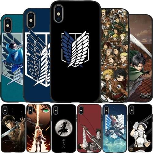 Anime Japanese attack on Titan Black Phone Case For IPhone 12 Mini 11 Pro Max XR XS XSMax X 5 5S SE 2020 6 7 8 Plus TPU Cover