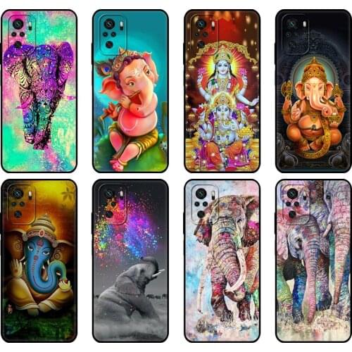 Black tpu Case For Xiaomi Redmi 9T Case Redmi Note 9T Note 10 Pro Case Ganesha The Hindu God elephant