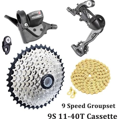 Mountain Bicycle bike 1x9 System 9 Speed Shifter Rear Derailleur Groupset Kit 9s 40T 42T MTB Cassette For MTB 9V K7 X7