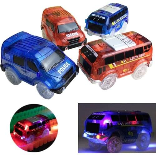 Light Up Toy Car Track Accessories Racing Car with 5 Flashing LED Lights Compatible with Most Tracks Q6PD