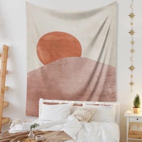 INS Pink Moon Night Tapestry Wall Hanging Bohemian Celestial Wall Tapestry Hippie Wall Carpets Dorm Decor Boho Home Decoration