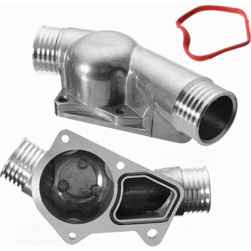 Aluminum Thermostat Housing Cover with Gasket For BMW M3 Z3 E34 E36 11531722531 11531740437 Silver