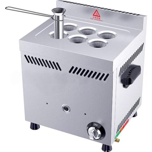 Egg Sausage Machine Commercial Snack Machine Gas Section DIY Snack Maker Egg Roll Machine Six Holes Egg Sausage JX-DCH06