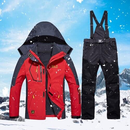 Men Winter Ski Suit Outdoor Thermal Waterproof Windproof Breathable Snowboarding Jackets and Ski Pants Sets Male Skiing Clothes