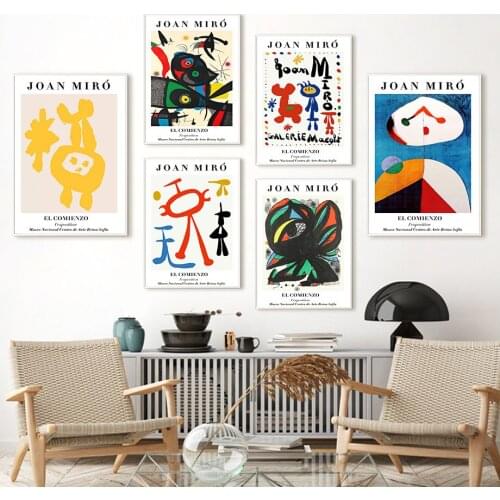 Joan Miro Exhibition Minimalist Abstract Wall Art Canvas Painting Nordic Posters And Prints Wall Pictures For Living Room Decor