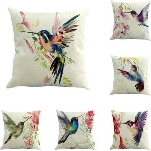 Parrot Birds Cushion Covers Animals Fashion Flower Pillows Covers Throw Pillow Cases Bedroom Sofa Decoration