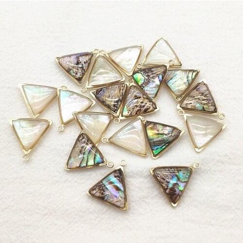 New arrival! 18x17mm 50pcs Built-in Real Shell Triangle Charm for Handmade Earring DIY Parts Jewelry Findings & Components