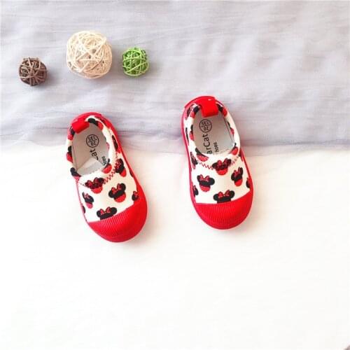 Disney spring new anti-kick children stretch canvas shoes baby soft bottom toddler shoes boys and girls casual shoes