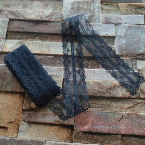 Wholesale 10 Yards 35 MM Width Navy Bilateral Lace Ribbon For Sewing Decoration DIY jewelry Clothing Accessories