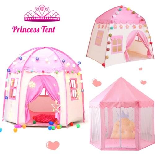 Pink Princess Childrens Tent Portable Boys Tiny Houses For Girls Indoor Outdoor Garden Folding Play Tents Teepee Tent for kids