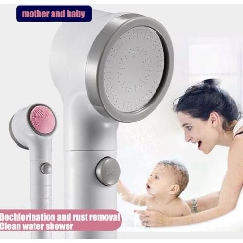 Adjustable Water Saving Shower Head Rain Shower Head Bathroom Fixture Bath clean Water Pressure Shower Head With Stop Button