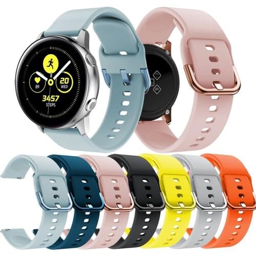 20mm Watch Strap for Samsung Galaxy Watch Active 2 40/44mm Silicone Smart Wristband for for Amazfit Bip GTR GTS 20mm Watch Band