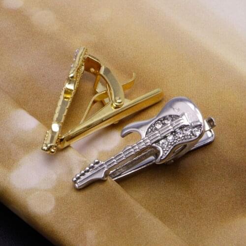 Stylish Men Vintage Tie Clip Necktie Tie Clip Bar Clasp Guitar Glasses Anchor