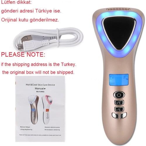 Ultrasonic Cryotherapy Hot Cold Hammer Face Lifting Facial Massager LED Light Photon Skin Care Tool wrinkle remover machine