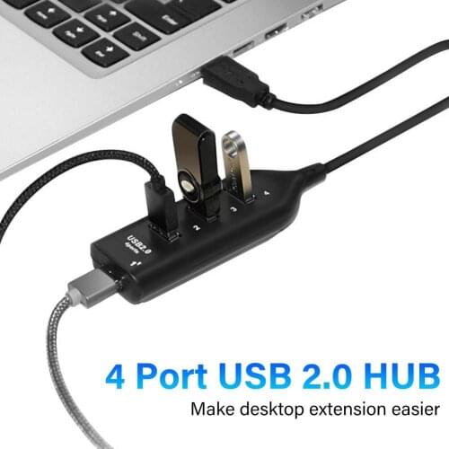 Universal Convenient 4 Ports High Speed USB 2.0 Hub Extension Splitter Adapter for PC Computer Laptop Accessories