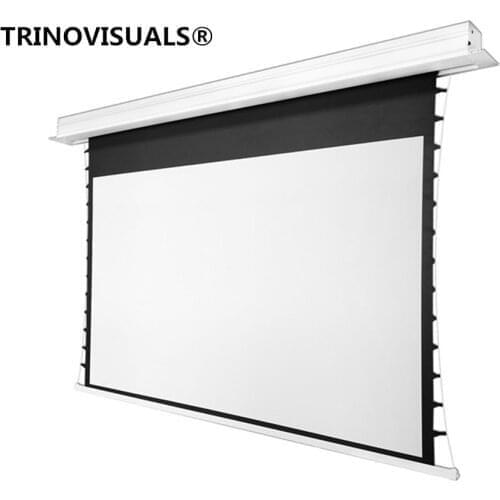 R3HDWH140, 140 INCH 16:9 Premium Recessed Motorized Projection Screen, In Ceiling Electric Projector Screens With Remote Control