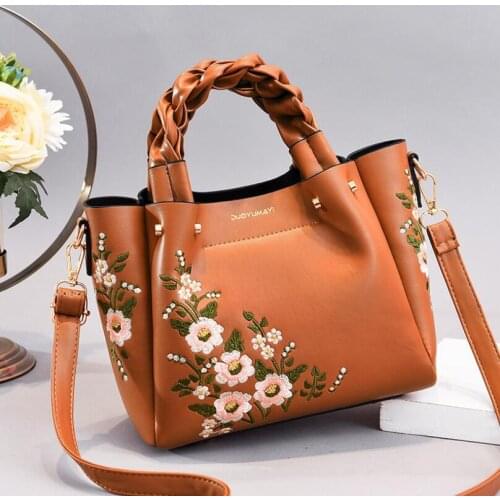 Boutique Embroidery Lady Bags New Fashion Womens Handbags Wild Shoulder Messenger Bag Famous Designer Ladies Portable Tote Bag
