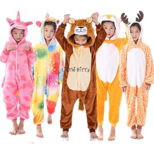 Animal Pajamas Onesies Boys Blanket Sleeper Pijamas Costume Pyjama Pijamas Unicorn Pijamas Lions Deer Fox Animal Pajama