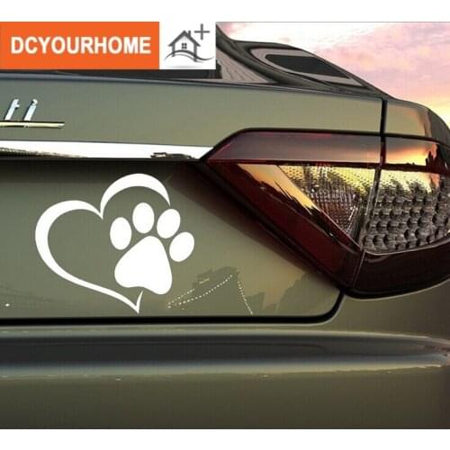 1Pcs Heart Paw Print Car Sticker Car Decor Accessory Cute Motor Sticker Decal PP