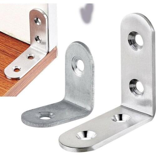 10 Pcs L-shaped Metal Right Angle Bracket Thick Stainless Steel Corner Code Right Angle Home Board Support Furniture Link