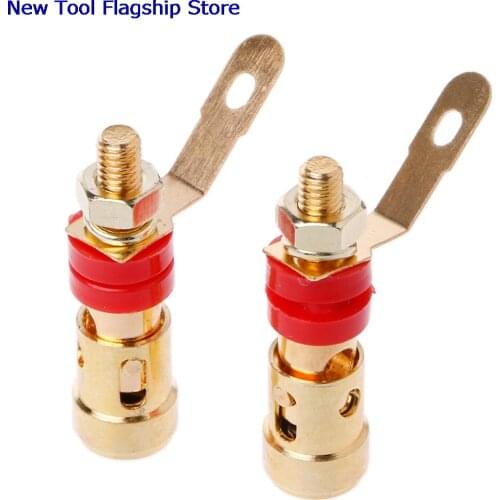 10PCS Brass Speaker Binding Post Spring Loaded Press Subwoofer Basket Terminal
