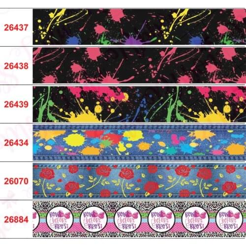 16mm-75mm National Day Celebration Printed Grosgrain/Elastic Ribbon Rainbow Stripes DIY Gift Bowknots 50yards/roll