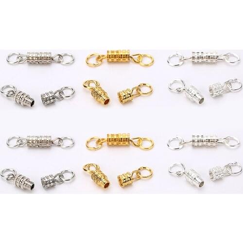 20pcs 4*14mm Copper Screw Clasps DIY Necklace Accessories Metal Jump Rings Cord End Connectors Clasps Hooks Supplies For Jewelry