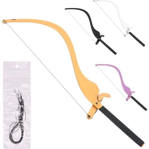 4 Colors Eyebrow Tattoo Makeup Bow Shaped Line Marker Ruler with 10pcs Thread Lines Eyebrow Tattoos Stencil Measure Microblading