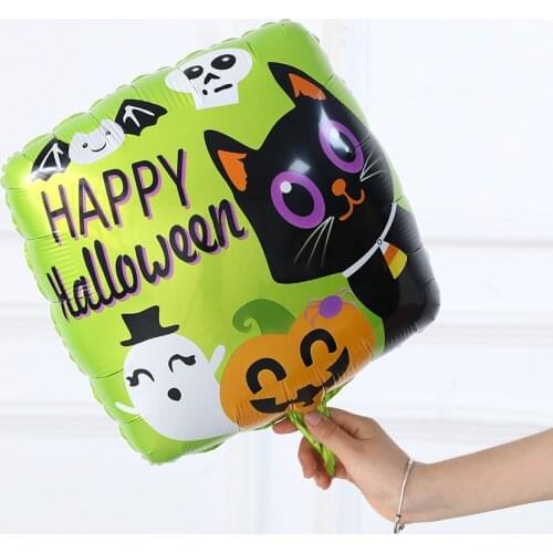 5pcs/10pcs 18inch Happy Halloween Square Foil Balloons Halloween Decorations for Home Pumpkin Helium Balloons Party Supplies