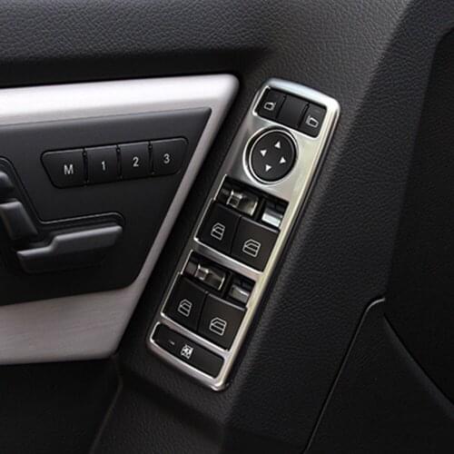 5pcs Carbon ABS Window Lift Switch Button Frame Trim For Mercedes-Benz A B C E GLE GLA CLA GLK Class W176 W204 W212 W166 W218
