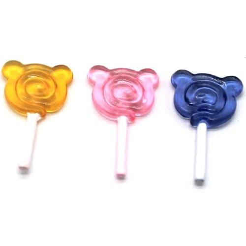 5pcs Cute Children Gift 1:12 Snacks Candy Bear Lollipop Doll House Toys Dollhouse Miniature