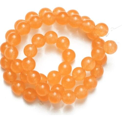 Wholesale Orange Jades Natural Loose Stone Beads 4mm 6mm 8mm 10mm 12mm 14mm DIY Making Bracelet Necklace Jewelry Accessories