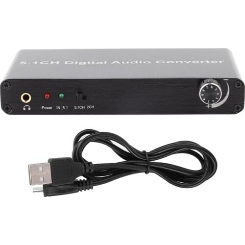 Digital Optical Audio Converter 5.1 Decoder Dts/Ac3 Dolby Decoding Spdif Input to 5.1 Channel Digital Audio Converter