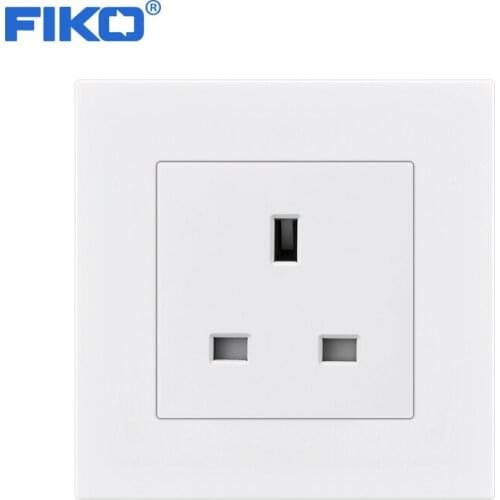 FIKO PC panel 13A British family hotel wall power standard , 86mm *86mm British style socket white/black/gold/sliver