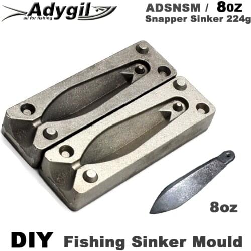 Adygil DIY Fishing Snapper Sinker Mould ADSNSM/8oz Snapper Sinker 224g 1 Cavities