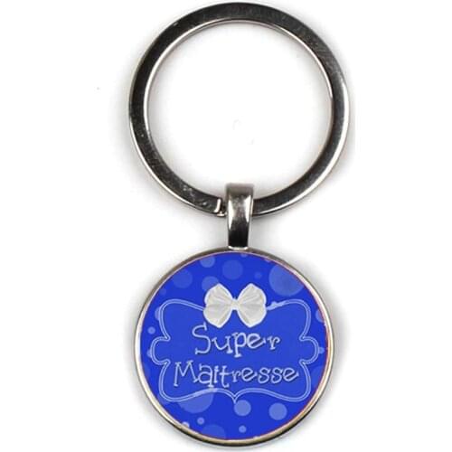 Glamour Super Mistress Text Keychain Fashion Personality Pattern Thanks Mom Keyring Men Women Decoration Car Key Accessorie gift
