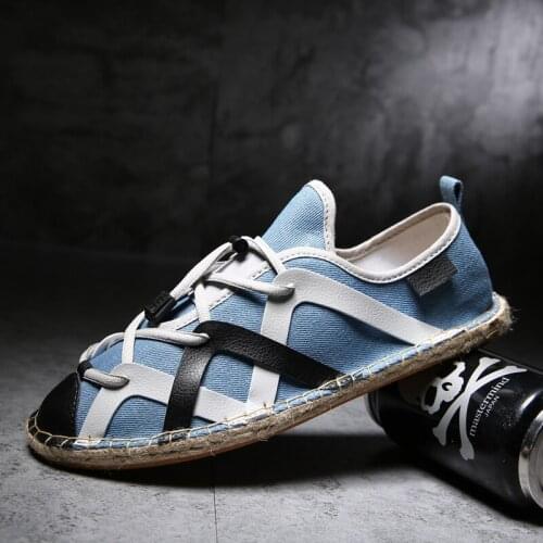 Fashion Canvas Mens Outdoor Walking Shoes Men Leisure Cloth Shoes Summer Man Footwear Vulcanize Male Flat Shoes Size 39-44