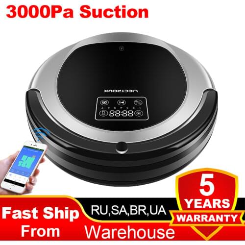 FBA)LIECTROUX Robot Vacuum Cleaner B6009,Map Navigation,Smart Memory,Suction 3000pa,Dual UV Lamp,Wet Dry Mop,Wifi App aspirador