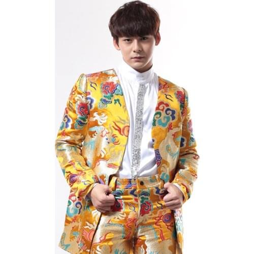 Chinese style Fashion Vintage Embroidery Robe Suits Costumes Ancient chinese Tang suits Hanfu Stage Show Party Show dress