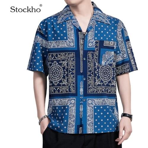 Mens Shirt 2021 Summer Short-Sleeved Fashion Printed T-Shirt Lapel Short-Sleeved Casual All-Match Single-Breasted Top 18-35Y