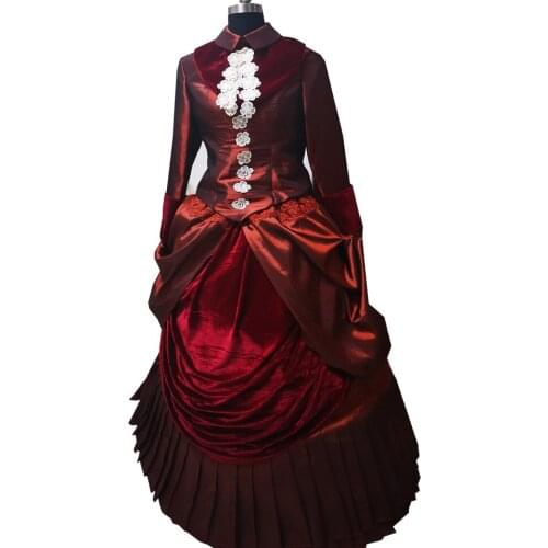 2020 New orange Vintage costumes 18th Duchess Retro medieval Renaissance Reenactment Theatre Civil war Victorian dress D-522